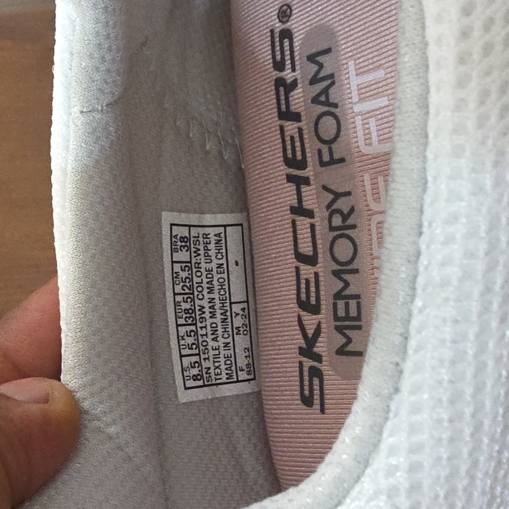 Skechers White and Gray Mesh Sneakers - Picture 5 of 6